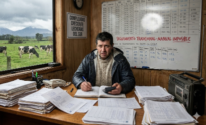 Productor lechero en terreno